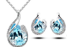 Rhinestone Earring Necklace - AMJ Jewelry & Watches Web Store