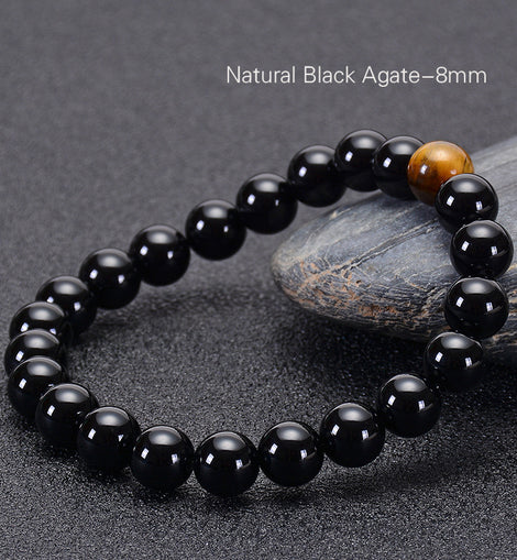 Natural Black Agate Bracelet Tiger Eye Bracelet
