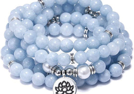 Amazon Stone Tiger Eye Stone Bracelet Necklace 108 Buddha Beads Lotus Bracelet