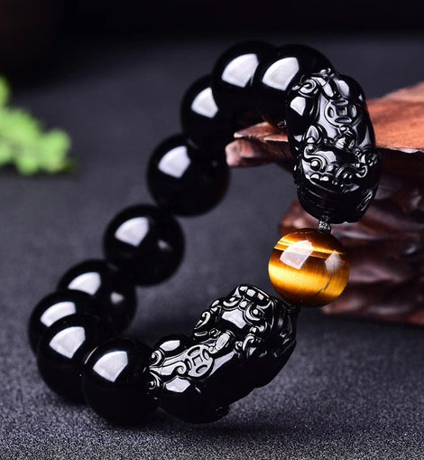 Lucky Obsidian Pixiu Bracelet Transfer Bracelet - AMJ Jewelry & Watches Web Store