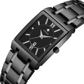 Square Wristwatch Steel Band Quartz Waterproof - AMJ Jewelry & Watches Web Store