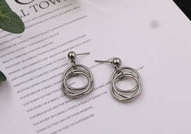 Metal Korean Style Geometric Combination Circle Earrings Ladies Temperament Earrings - AMJ Jewelry & Watches Web Store