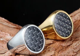 Popular Retro Carbon Fiber Titanium Steel Rings For Men And Women - AMJ Jewelry & Watches Web Store