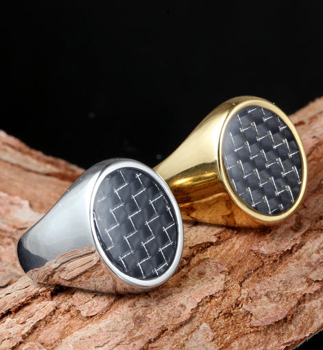 Popular Retro Carbon Fiber Titanium Steel Rings For Men And Women - AMJ Jewelry & Watches Web Store