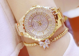 Hot new starry women's watch full brick automatic non-mechanical ladies watch student fashion watch waterproof - AMJ Jewelry & Watches Web Store