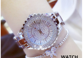 Hot new starry women's watch full brick automatic non-mechanical ladies watch student fashion watch waterproof - AMJ Jewelry & Watches Web Store