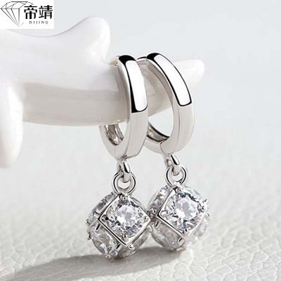 S925 Sterling Silver Earrings, magic square ear buckle, Japan, Japan, Japan, Japan, Japan and Japan - AMJ Jewelry & Watches Web Store