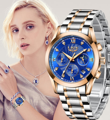 Stainless steel waterproof watch - AMJ Jewelry & Watches Web Store