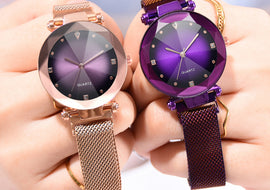 New Fashion Women Mesh Magnet Buckle Starry Sky Watch - AMJ Jewelry & Watches Web Store