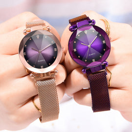 New Fashion Women Mesh Magnet Buckle Starry Sky Watch - AMJ Jewelry & Watches Web Store