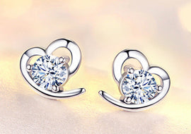 Zircon Heart Earrings - AMJ Jewelry & Watches Web Store