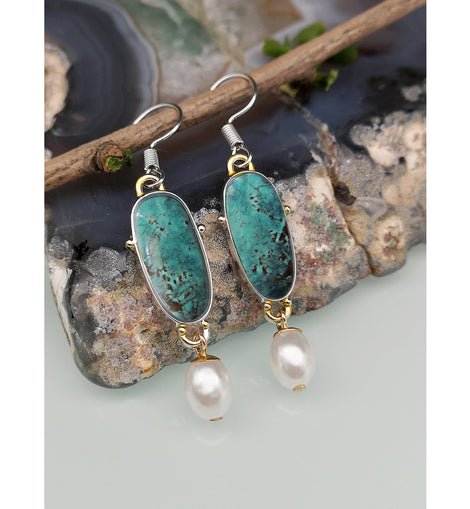Turquoise Vintage Pearl Earrings - AMJ Jewelry & Watches Web Store