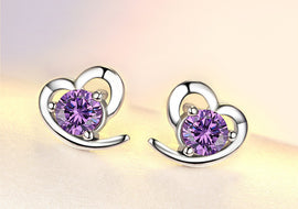 Zircon Heart Earrings - AMJ Jewelry & Watches Web Store