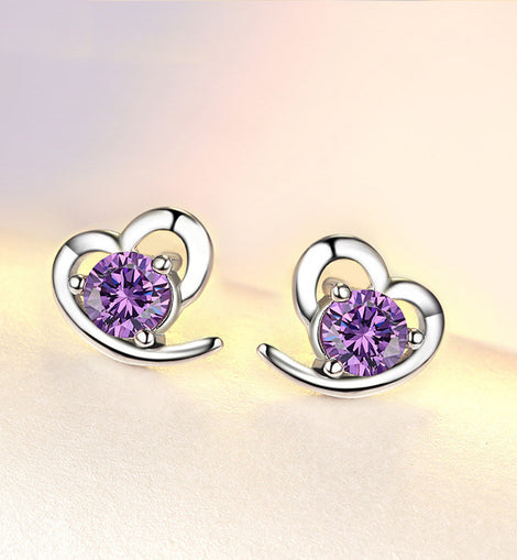 Zircon Heart Earrings - AMJ Jewelry & Watches Web Store