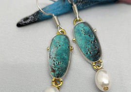 Turquoise Vintage Pearl Earrings - AMJ Jewelry & Watches Web Store